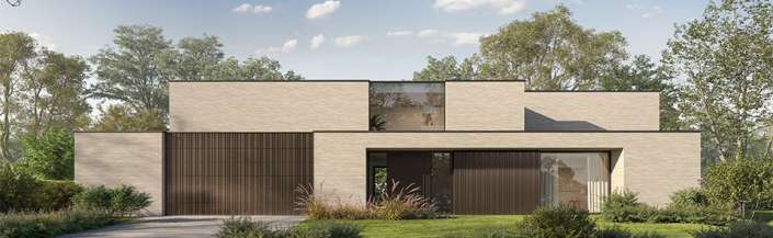 VE Neerijse baksteenarchitectuur landelijk wonen groen villa modern tijdloos