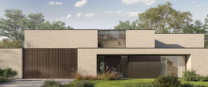 VE Neerijse baksteenarchitectuur landelijk wonen groen villa modern tijdloos